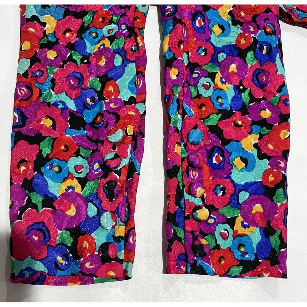 Carolyne Barton Dress Silk Floral Pink Multicolor SZ 8 ( SEE FLAWS - Picture 11 of 16